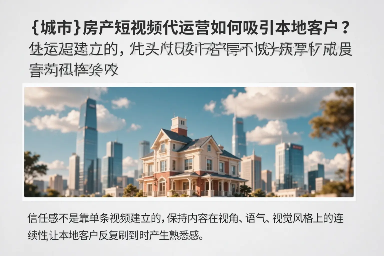 寒亭房产短视频代运营如何吸引本地客户？